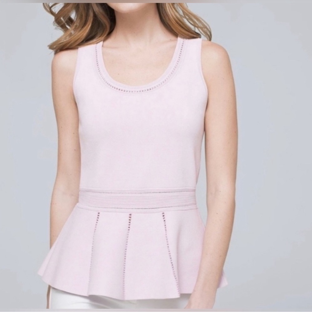 White House black market orchid purple sweater knit sleeveless peplum top